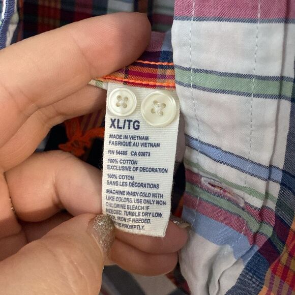 American Eagle Athletic Fit Multicolor Plaid Button Up Size XL - Picture 4 of 5